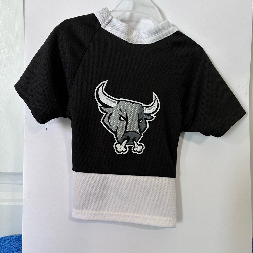 Pet San Antonio Rampage Black and White hockey jersey.